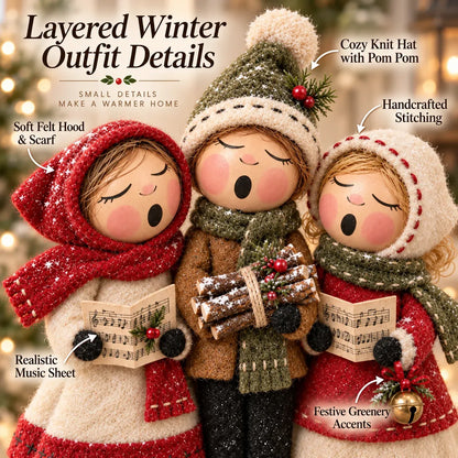 🎄 Vintage Christmas Carolers Figurine | Cozy 3-Person Tabletop Holiday Decor 🎶