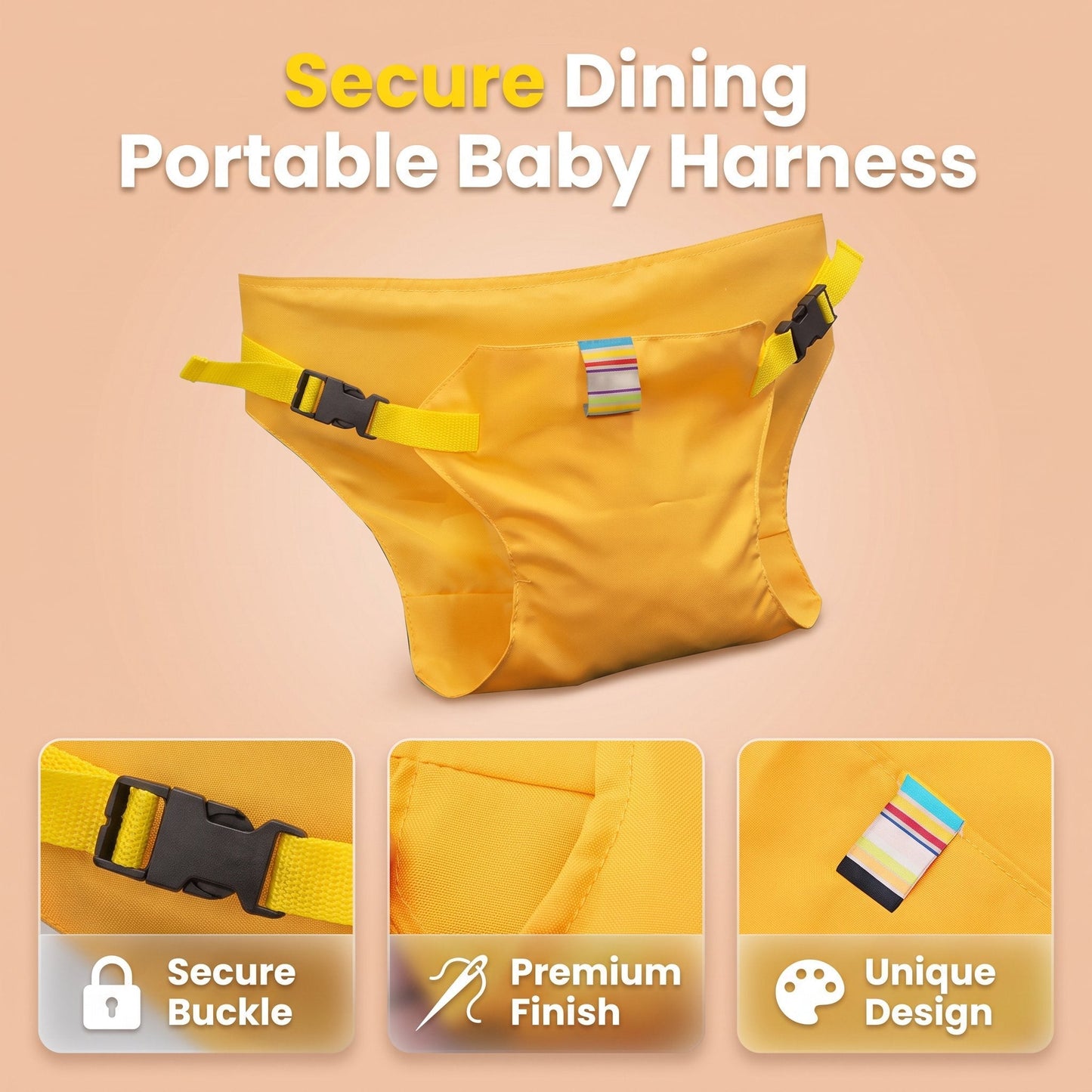 Baby High Chair Seat Belts - Portable Dining Straps Holder