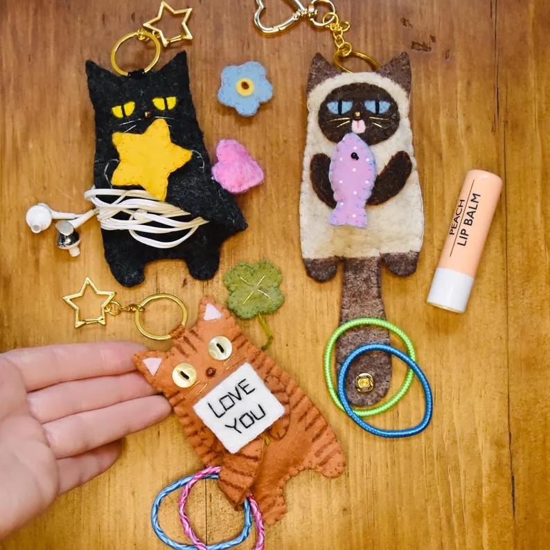 Felt Kitty Keyring