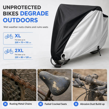 🚲Waterproof Bike Cover for 1–2 Bikes – Windproof Outdoor Protection