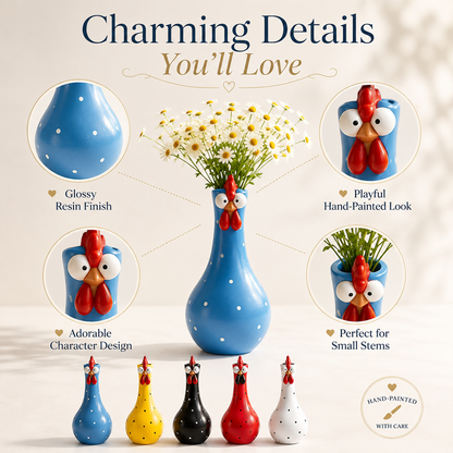 Cluck & Bloom-Whimsical Chicken Flower Vase