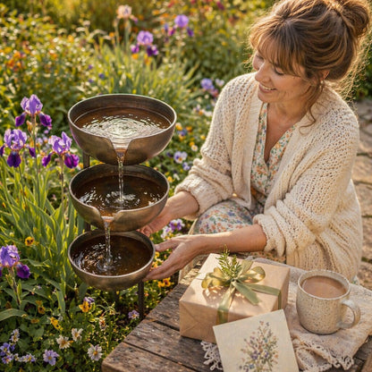 🐦Bring Life Back To Your Garden – 🌿Peaceful Cascading Rain Catcher Bird Bath For Welcoming Garden Wildlife🌿