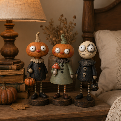Primitive Pumpkin Friends – Vintage Halloween Figurines Collection