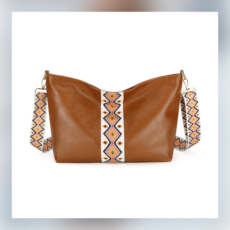 Boho Retro Colorblock Fashion Tote Crossbody-väska