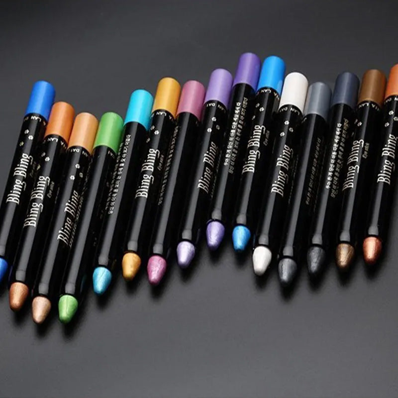15 Färger Fluorescerande Eyeshadow Pencil Vattentät Glitter Eyeshadow Eyeliner