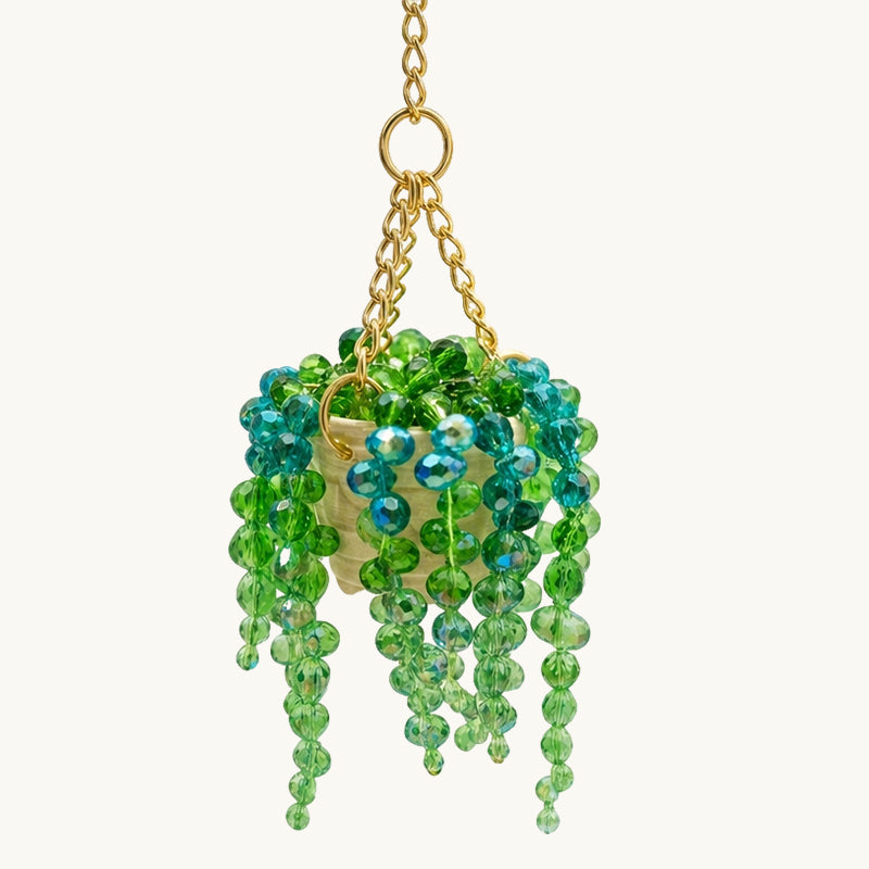 Sun-Kissed Beaded Succulent Hanging Decoration