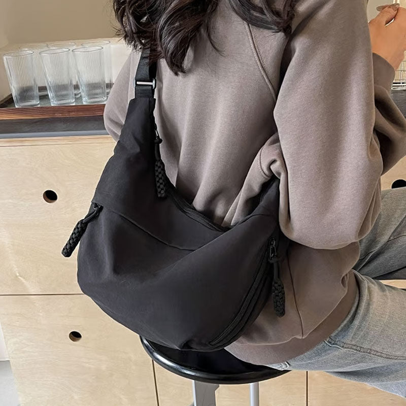 🔥🎒Dammode Enfärgad Nylon Crossbody-Väska