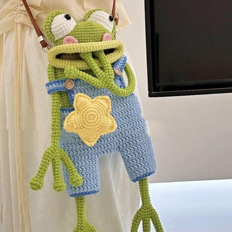 Stor mun groda axelväsk