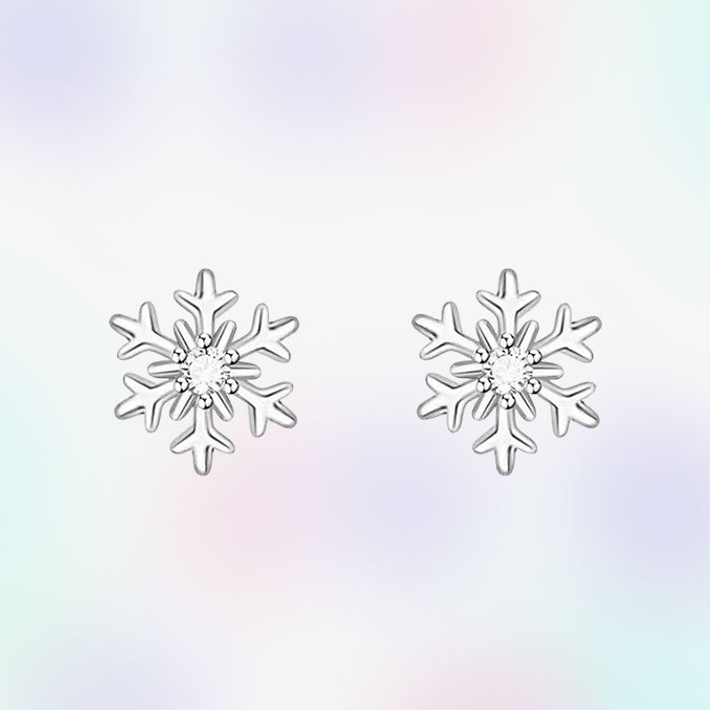 925 silverörhängen med snöflingor - elegant vinterglamour