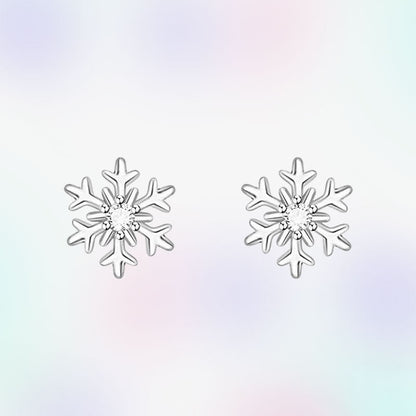 925 silverörhängen med snöflingor - elegant vinterglamour