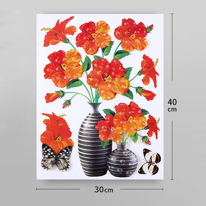 Väggklistermärke med 3D-simulering av vas