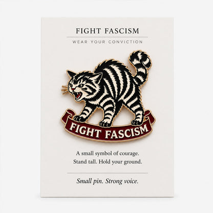 🐈Fight Fascism Cat Pin