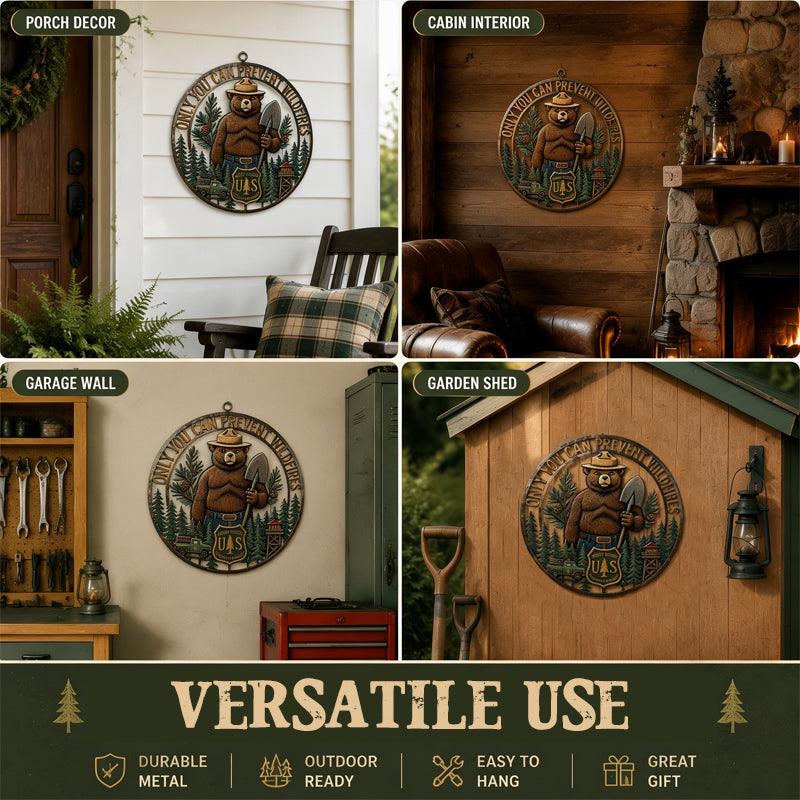 🐻Bear Wall Decor with "Only You Can Prevent Wildfires" Theme🪓