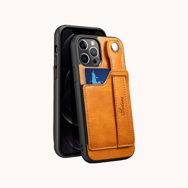 Bakstycke med korttyp Handledsrem Telefonfodral i läder