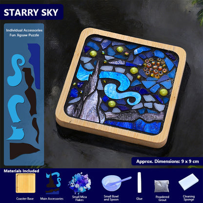 🎨DIY Mosaic Coaster Set – World-Famous Paintings Series: Handcrafted Creative Decal Artwork