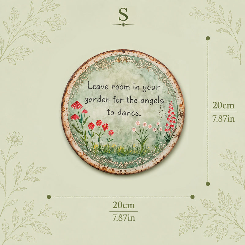 🌼 Angel Dance Round Metal Sign