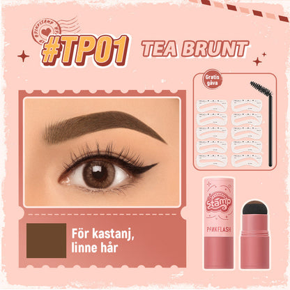 Dubbelanvänd hårfästepuder och ögonbrynspuder