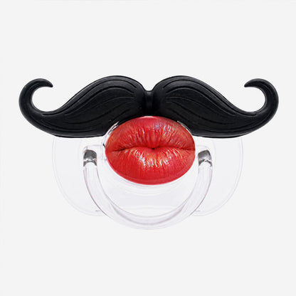 👶😜 Red Lips and Mustache Baby Pacifier – Fun Photo Prop for Cute Baby Snaps!