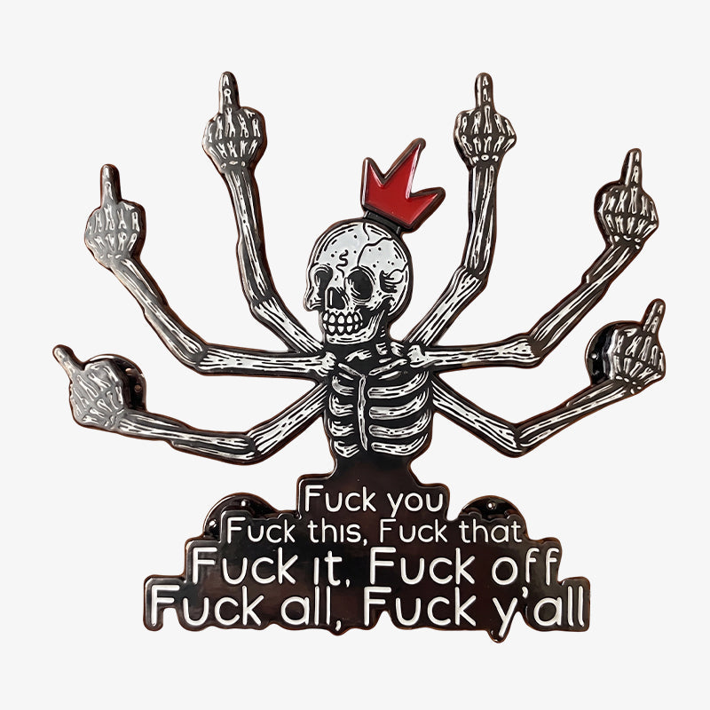 💀Fuck Skull Enamel Pin👑