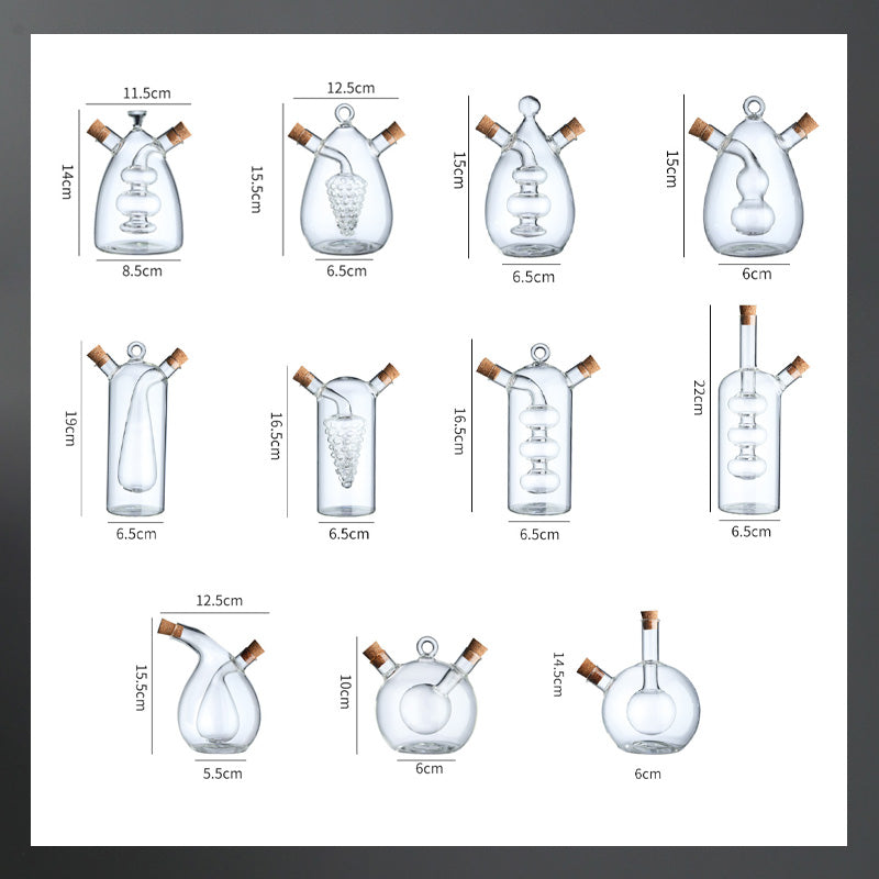 🌟 Dubbelskiktad Svävande Glas Olje-flaska – Gör matlagningen vackrare och njut av varje droppe krydda! 🍶✨