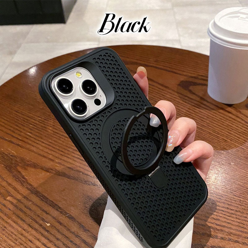 Honeycomb Hole Heat Dissipation Bracket Magnetic Mobile Phone Case