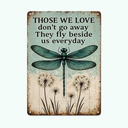 🦋 Dragonfly Memorial Metal Wall Art – A Thoughtful Sympathy Gift for Garden & Home