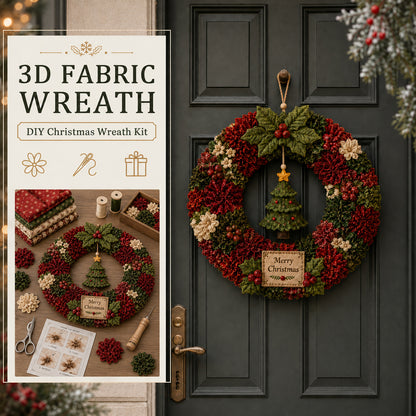 🎄 3D Fabric Poke Wreath DIY Kit