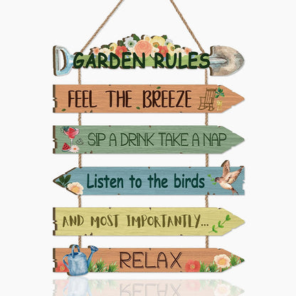 🏡 Rustic Wooden Garden Hanging Sign Wall Decor Plaque🌿