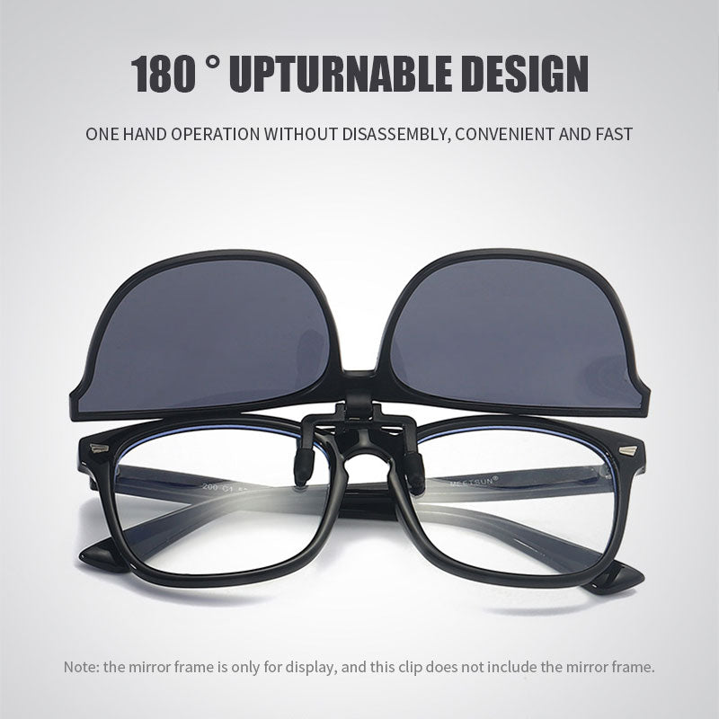Nya polariserade clip-on solglasögon med uppfällbar desig