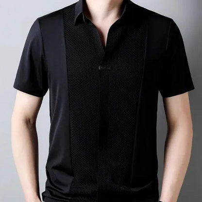 👔 affärsmässig avslappnad patchworkskjorta för män