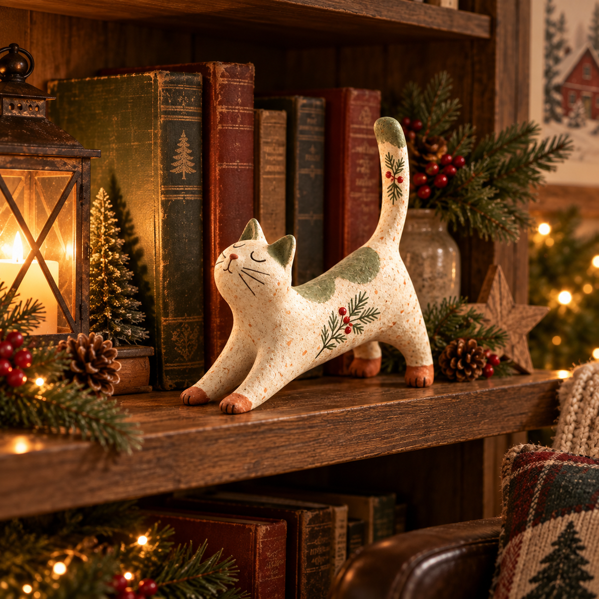 🐾Woodland Christmas Cat Figurine