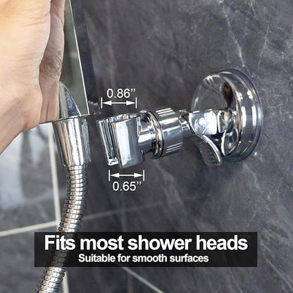 Adjustable shower head holder - Detachable shower head holder with suction cup - Drill-free shower head holder