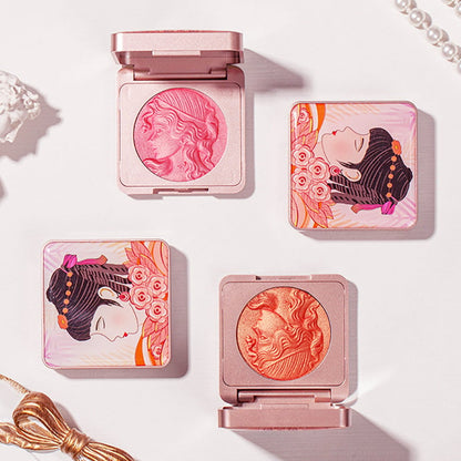 🔥Cosmetic NO.1🔥Smooth powder blush palett med präglade kinder