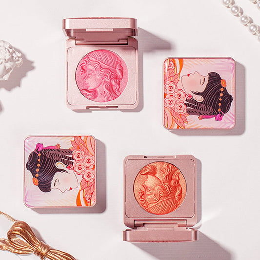 🔥Cosmetic NO.1🔥Smooth powder blush palett med präglade kinder