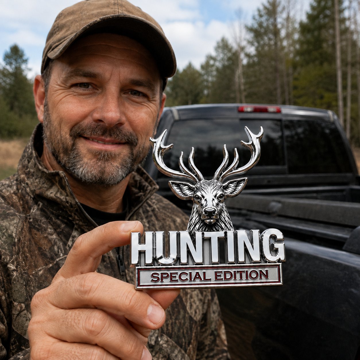 🦌 Premium 3D Deer Emblem Sticker – Upgrade Your Vehicle With Outdoor Style