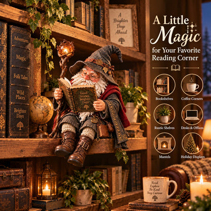 🧙‍♂️ The Wandering Scholar Gnome – Enchanted Reading Wizard Figurine