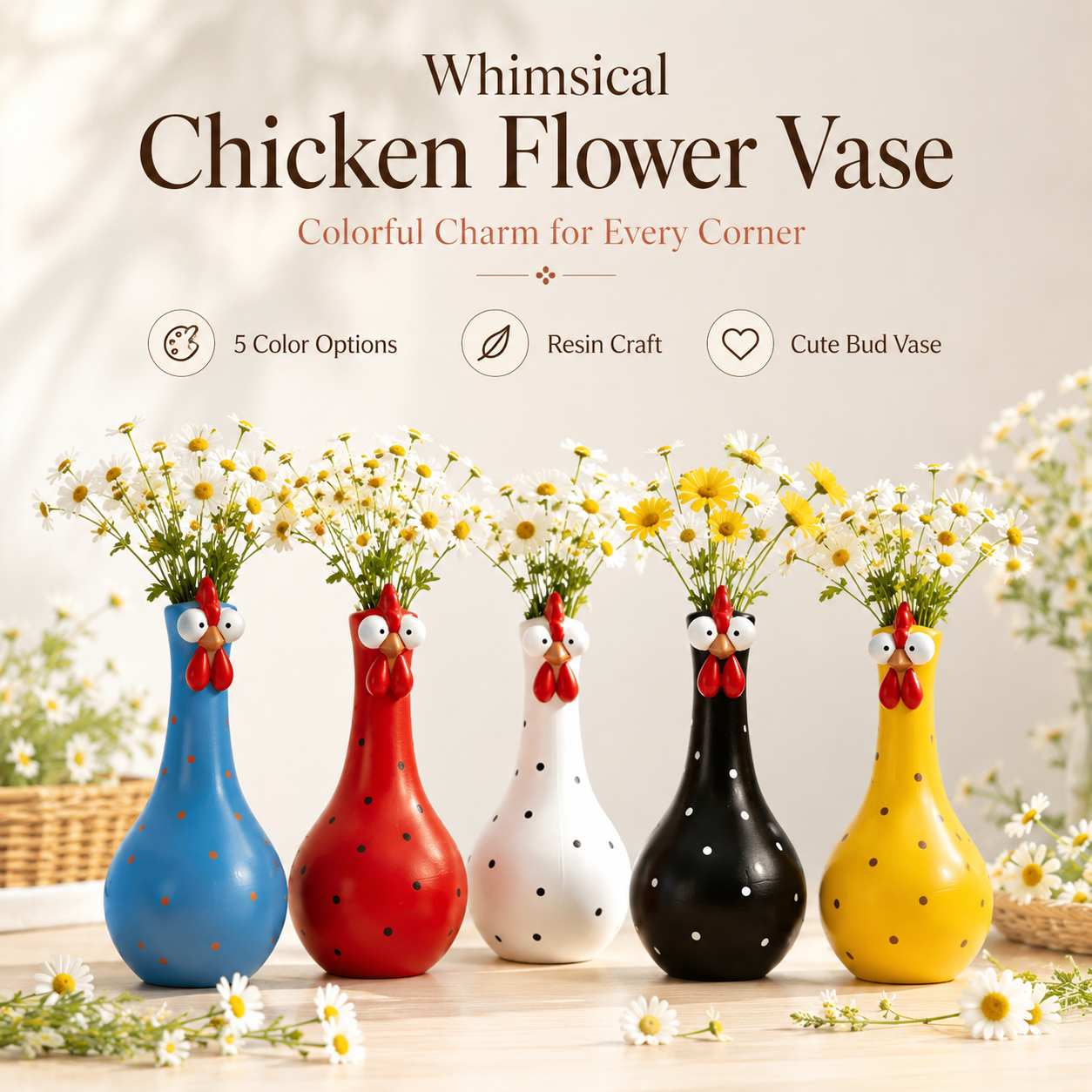 Cluck & Bloom-Whimsical Chicken Flower Vase