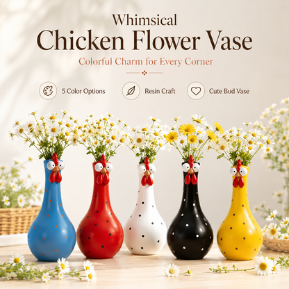 Cluck & Bloom-Whimsical Chicken Flower Vase