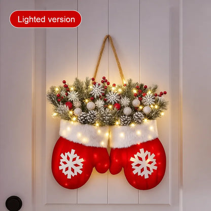 🎅 Flashing Christmas Glove Wreath · Create a warm and cosy Christmas atmosphere