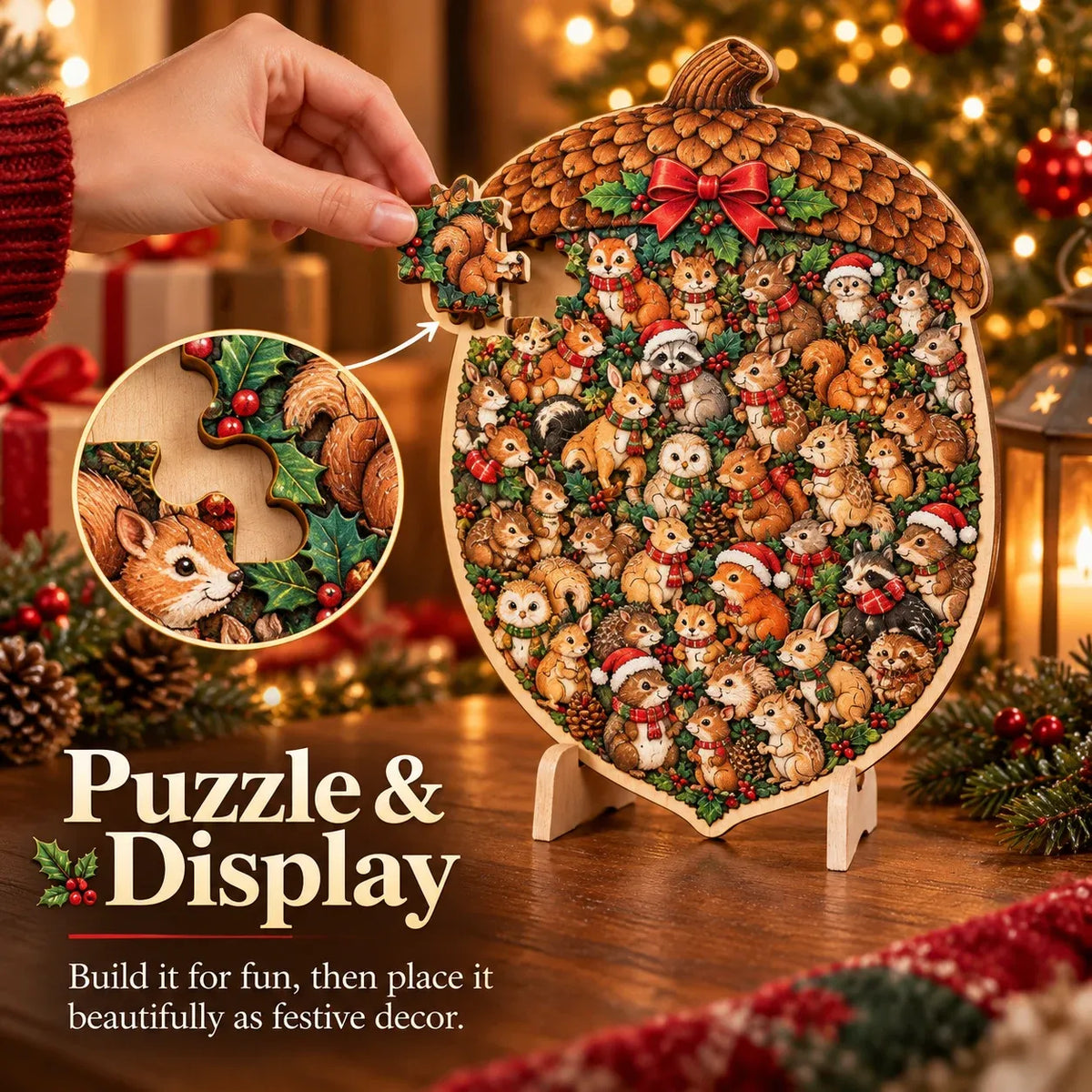 🎄Christmas Wooden Puzzle with Stand | 9 Festive Designs to Build & Display 🧩