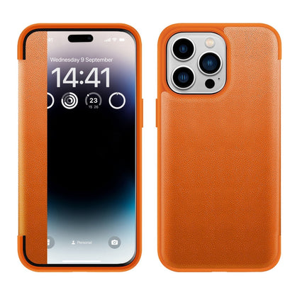 Business Series View Window Flip Folio Läderfodral Skydd(🔥16-serien telefonväskor är nu på försäljning)