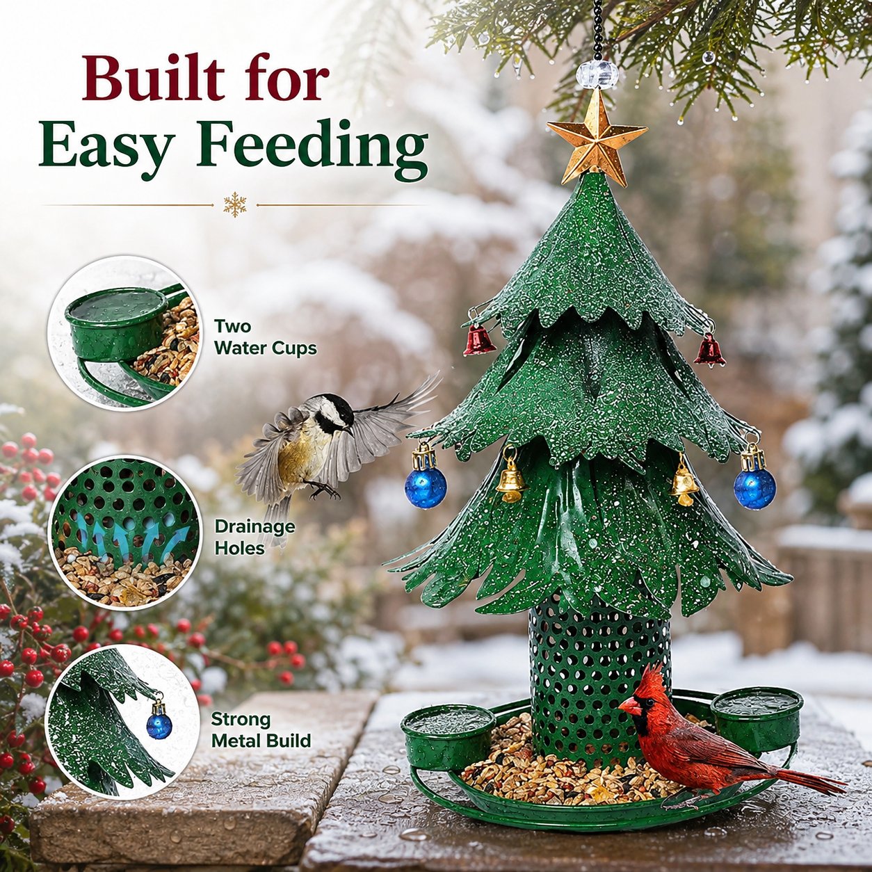 🐦Christmas Tree Bird Feeder 🎄 Festive Backyard Holiday Decor