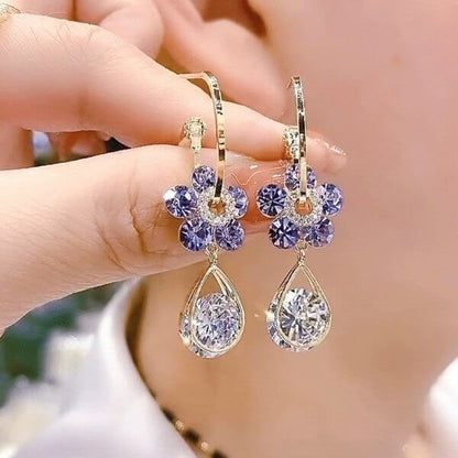 💥Superrea nu!!!!!!🔥Fashion Flower Crystal Örhängen