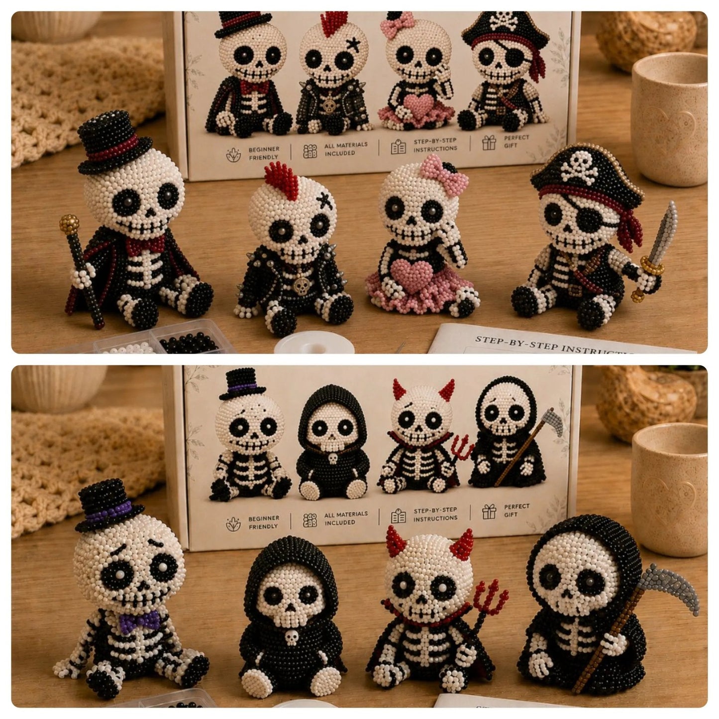 🔥💀 3D Beaded Skeleton DIY Kit