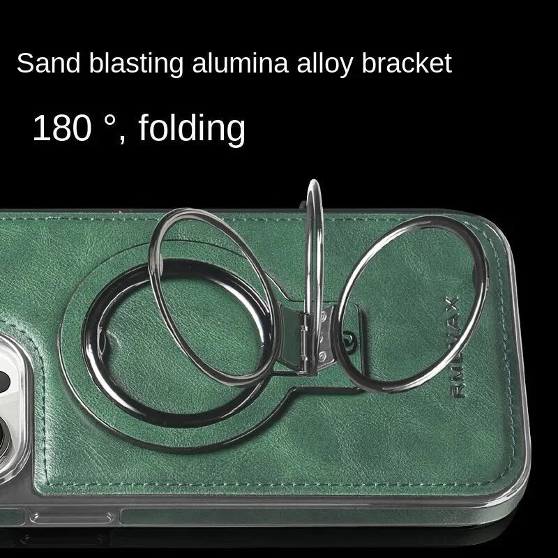 Läder Magnetisk hållare Mobiltelefonfodral