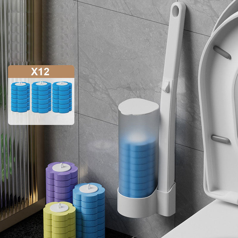 Upplösande ersättningshuvud för toalettborste för engångsbruk