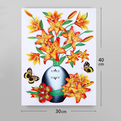 Väggklistermärke med 3D-simulering av vas