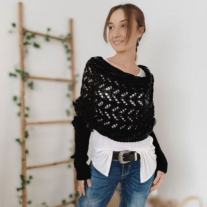 Öppen stickad lång sja