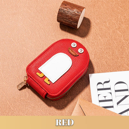 Förvaringsväska för kort med tecknad pingvin