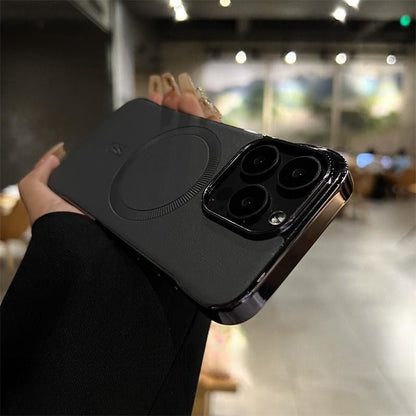 Ramlöst Läder Magnetiskt Elektropläterat Mobiltelefonfodral